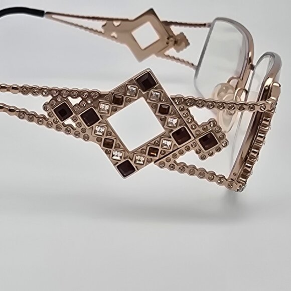 Caviar Champagne Series M5568 C.21 Gold w/ Swarovski Crystals Eyeglasses Frame - Picture 8 of 16